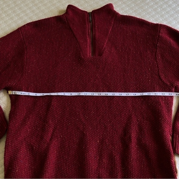 Orvis Wool Blend Quarter Zip Mock Neck Sweater - Picture 6 of 9